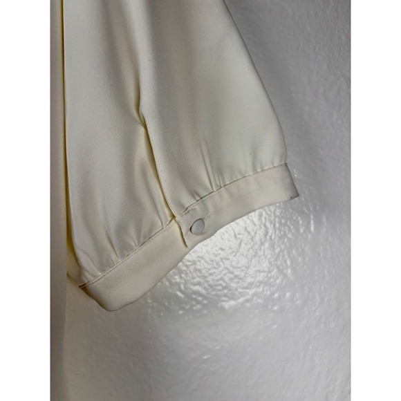 Nanette Lepore Cream Ruffle Neck Wrap Dress Sz 14 Bridal Cocktail Garden Resort - Picture 8 of 11